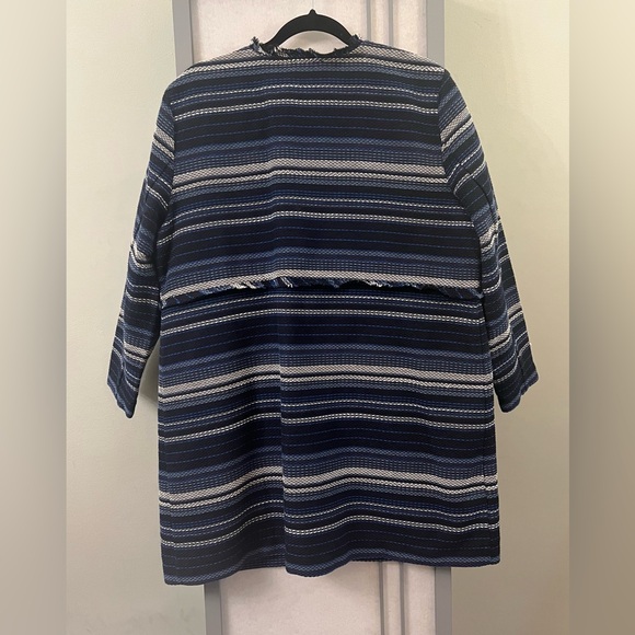 Vineyard Vines Extra Large Women's Striped Woven Cotton Jacket Deep Bay Blue - Picture 12 of 13